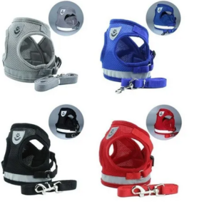 Coleira Peitoral Para Cachorro Pet Colete Refletivo + Guia