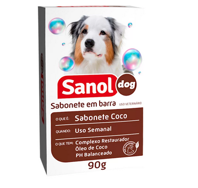 Sabonete Sanol Dog Coco para Cães e Gatos 90g