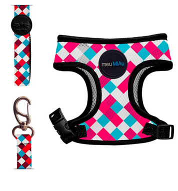 Peitoral e Guia MeuMiAu Style Chique para Gatos