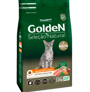 Ração Golden Seleção Natural para Gatos Adultos Sabor Frango e Arroz